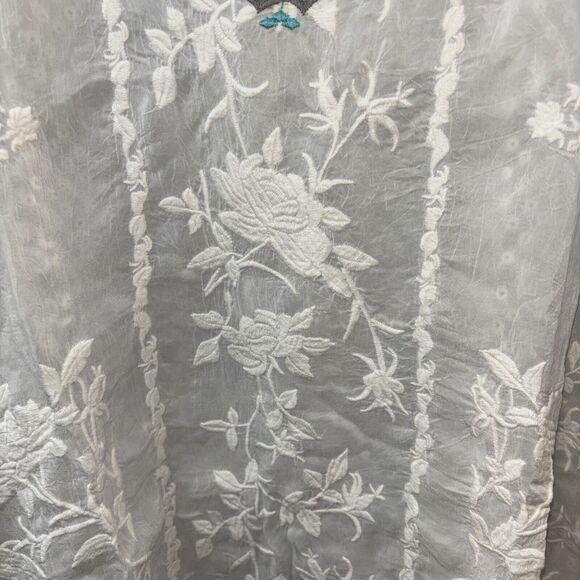Johnny Was White Embroidered Top  Lillian Dolman XS - Picture 6 of 9